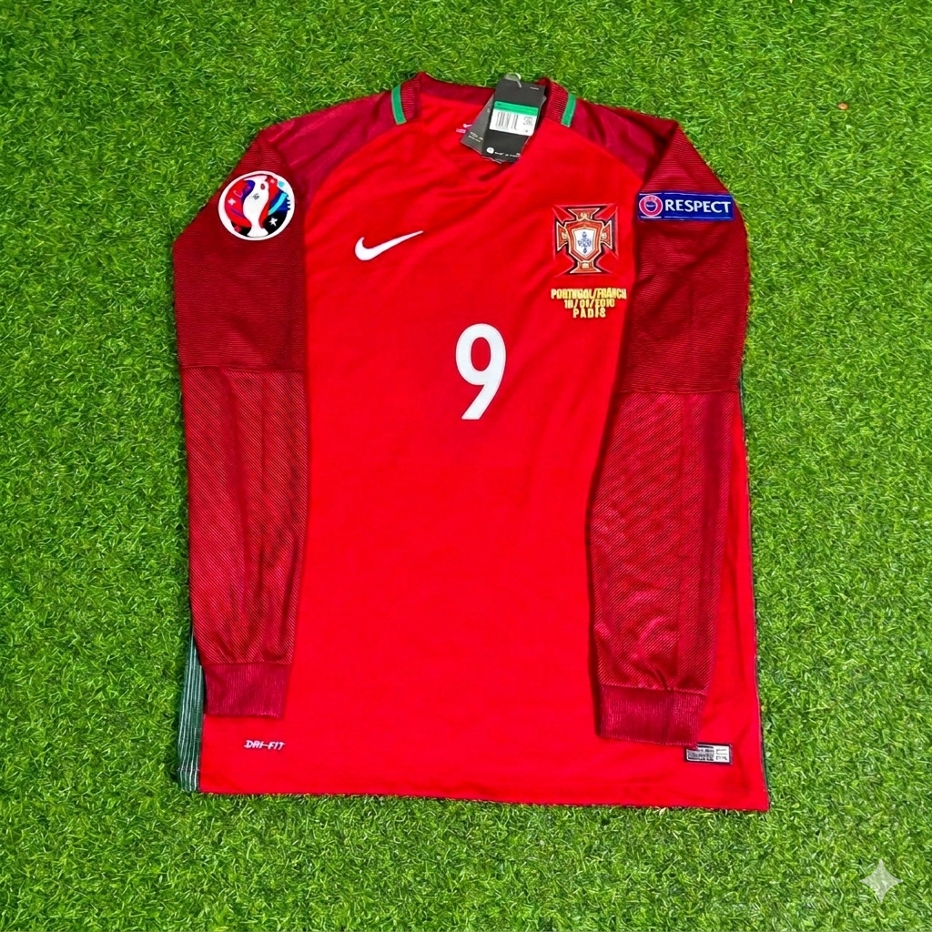 Eder 9- Portugal EURO 2016 Final Long Sleeve Retro Football Jersey