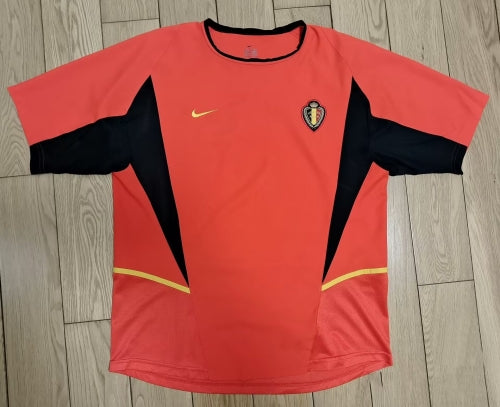 Belgium 2002 Home Retro Red Thailand Soccer Jersey