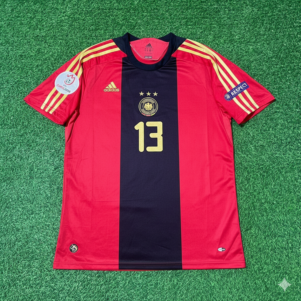 Michael Ballack Germany EURO 2008 Away Red Retro Football Jersey Kit