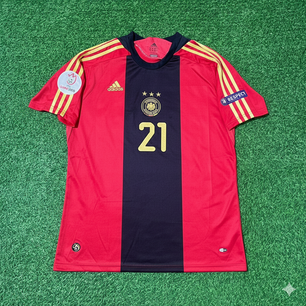 Christoph Metzelder Germany EURO 2008 Away Red Retro Football Jersey Kit