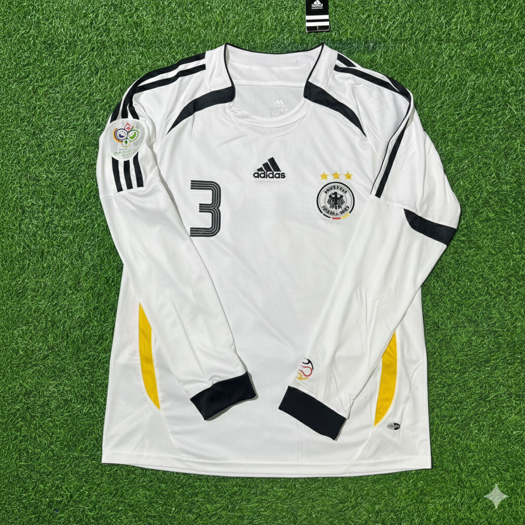 Andreas Brehme Germany World Cup Long Sleeve White Retro Football Jersey