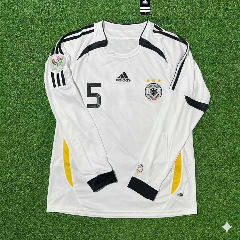 Franz Beckenbauer Germany World Cup Long Sleeve White Retro Football Jersey