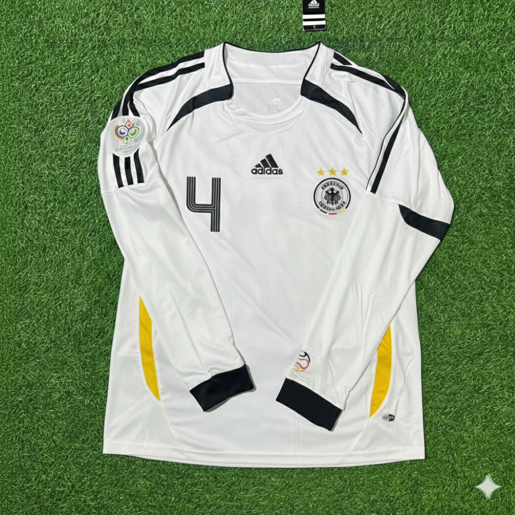 Guido Buchwald Germany World Cup Long Sleeve White Retro Football Jersey