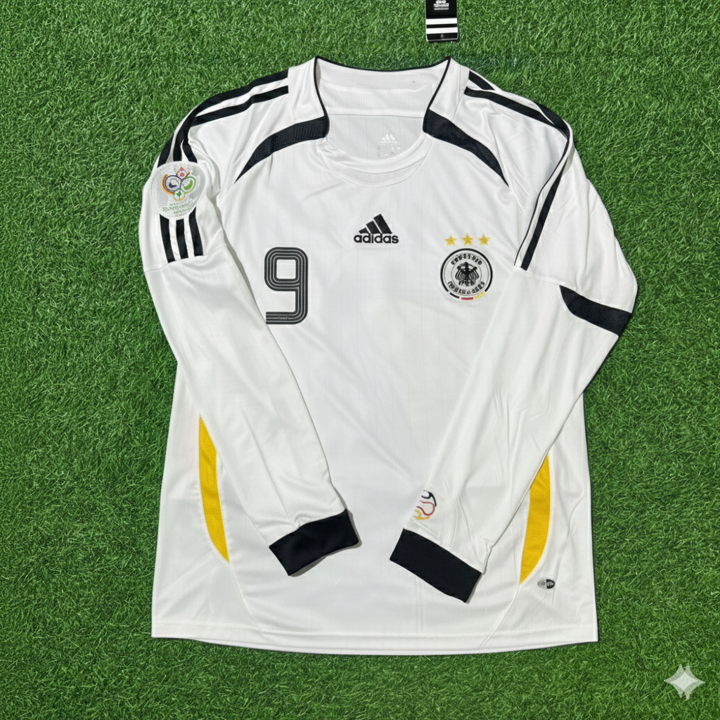 Gerd Müller Germany World Cup Long Sleeve White Retro Football Jersey