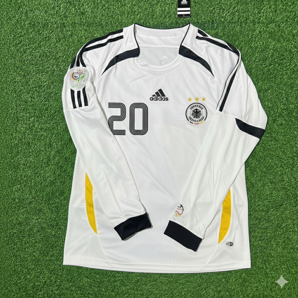 Stefan Effenberg Germany World Cup Long Sleeve White Retro Football Jersey
