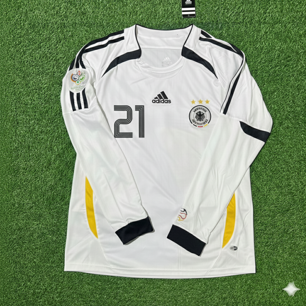 Christoph Metzelder Germany 2006 World Cup Long Sleeve White Football Jersey