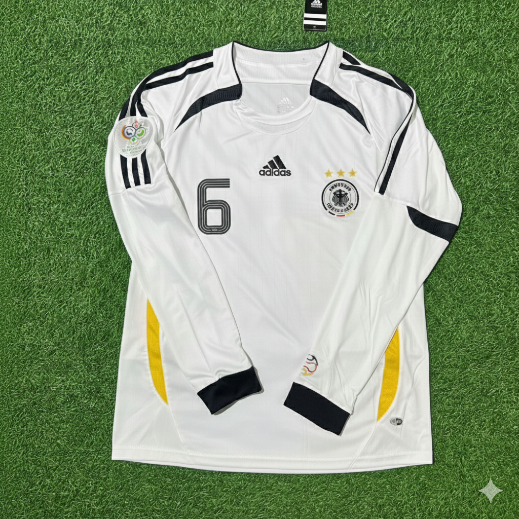 Maillot de football rétro blanc à manches longues Joshua Kimmich Allemagne Coupe du monde