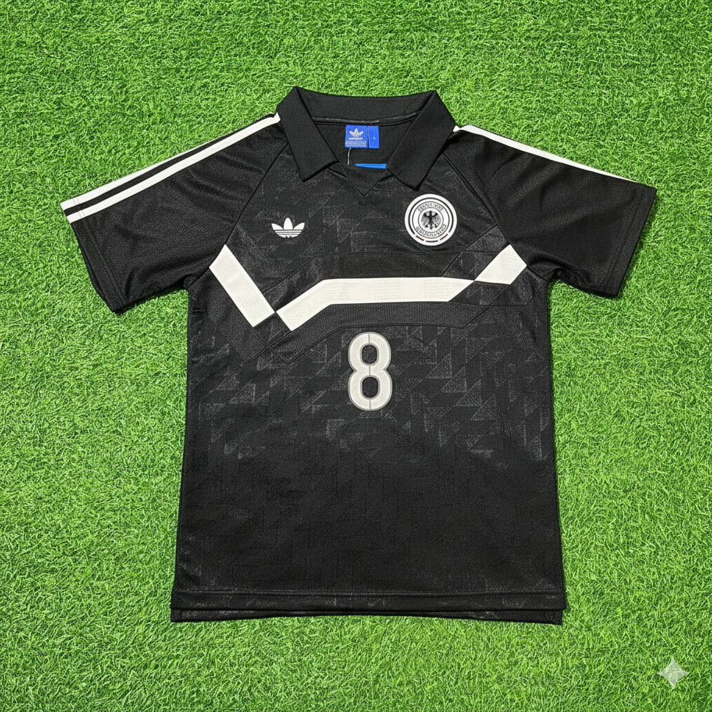 Thomas Hässler Deutschland 1990 WM Schwarzes Retro Fußballtrikot