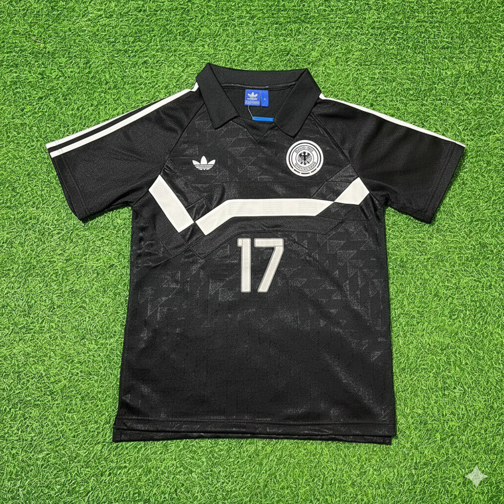 Andreas Möller Deutschland 1990 WM Schwarzes Retro Fußballtrikot