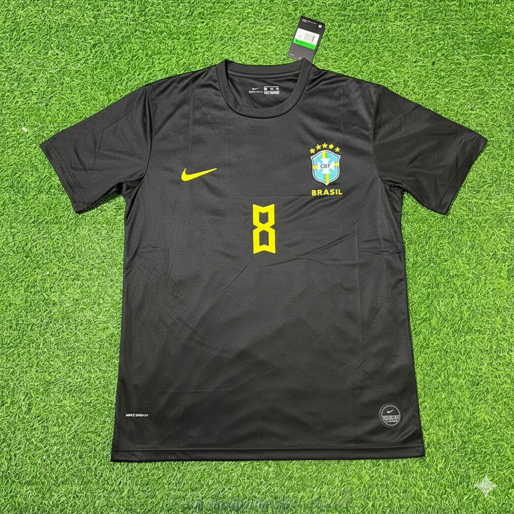 Socrates Brazil Black Retro Football Jersey Kit