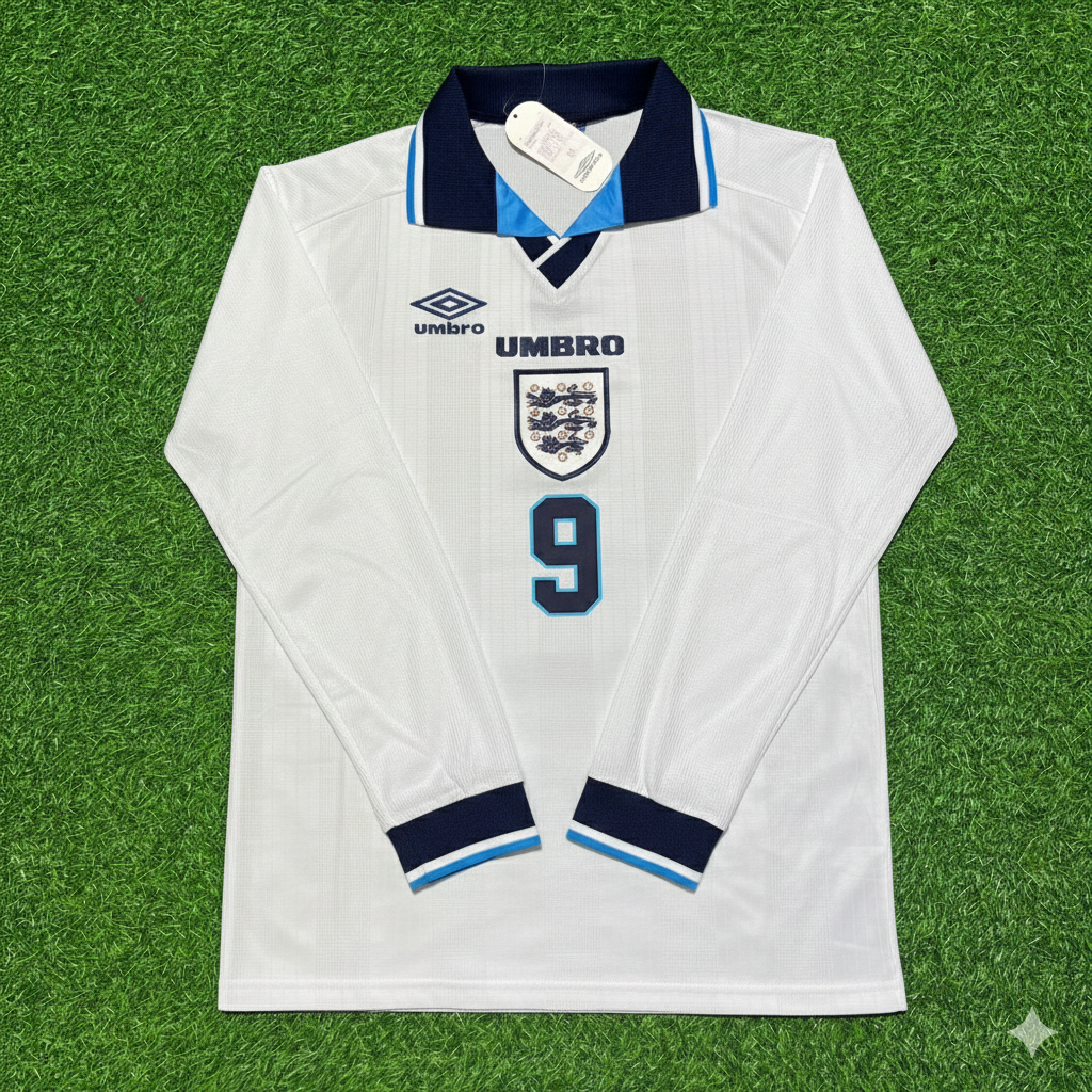 Alan Shearer England 1996 Long Sleeve Retro Football Jersey