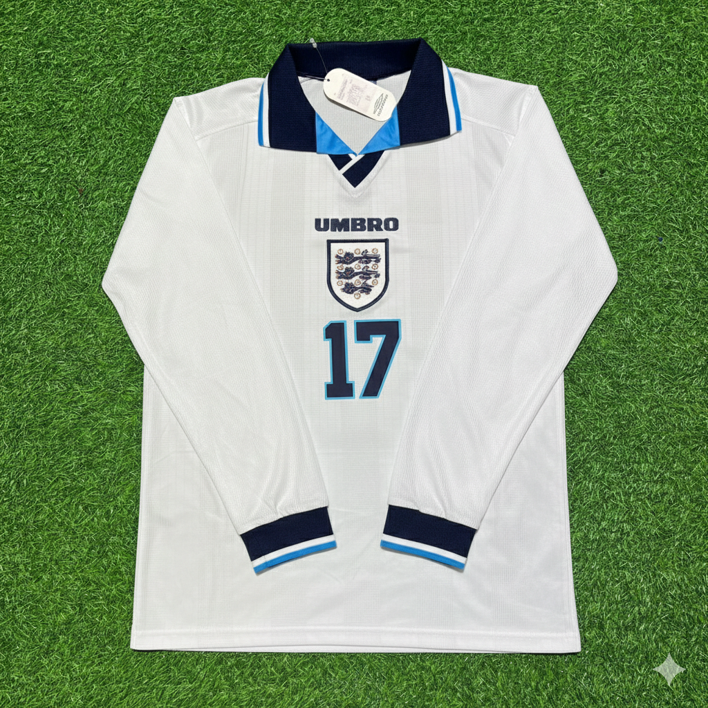 Steve McManaman England 1996 Long Sleeve Retro Football Jersey