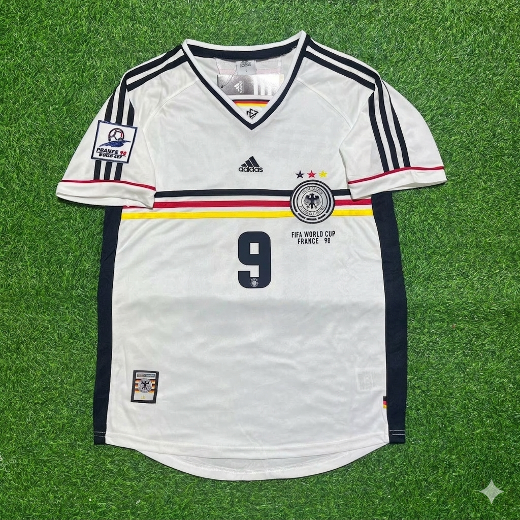 Maillot de football rétro Ulf Kirsten Allemagne Coupe du Monde 1998