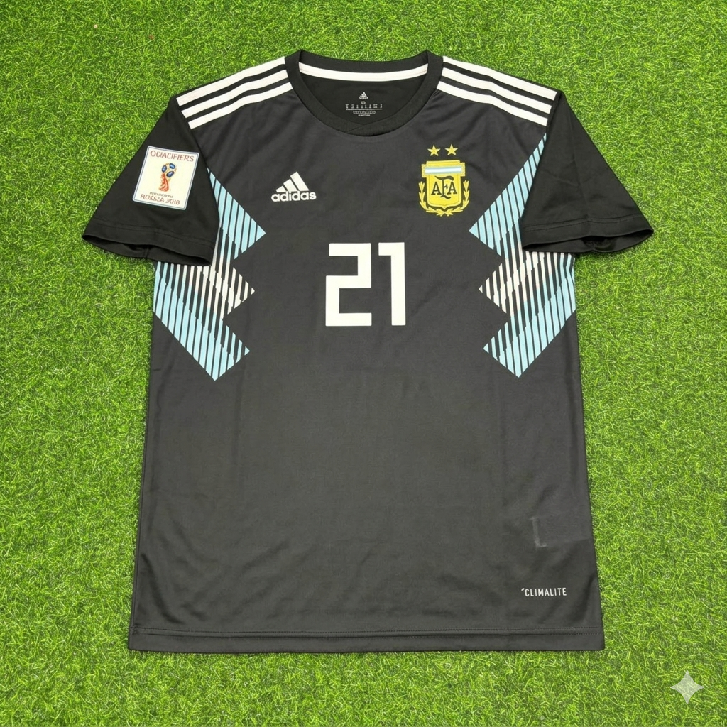 Paulo Dybala Argentinien WM 2018 Schwarzes Retro-Fußballtrikot