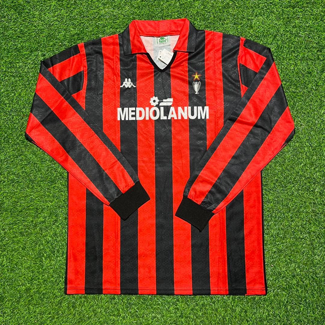 Filippo Galli #13 AC Milan 1989-1990 Retro Long Sleeve Football Jersey