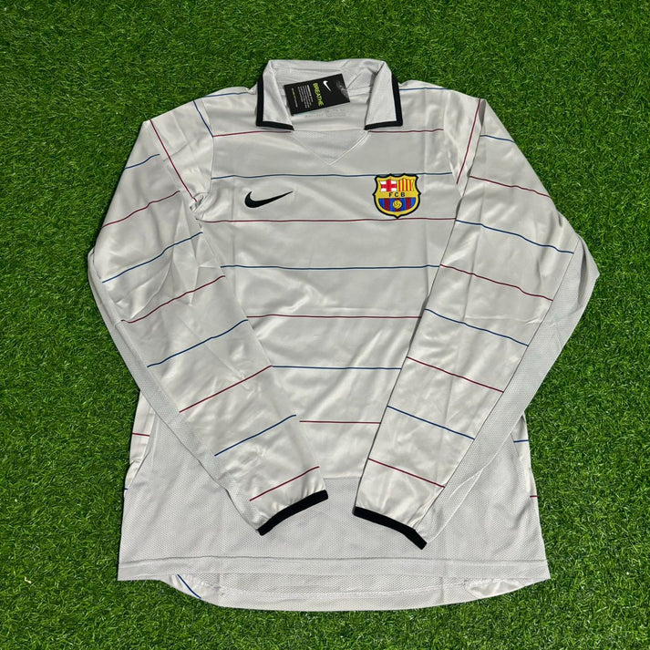 Carles Puyol #5 Barcelona 2003 2004 Away Long Sleeve Retro Football Jersey Kit