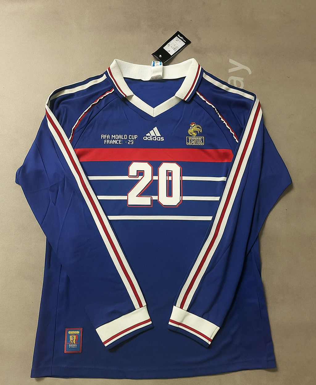 David Trezeguet Frankreich 1998 Weltmeisterschaft Retro Langarm Fußballtrikot Maillot Trikot Fußballshirt