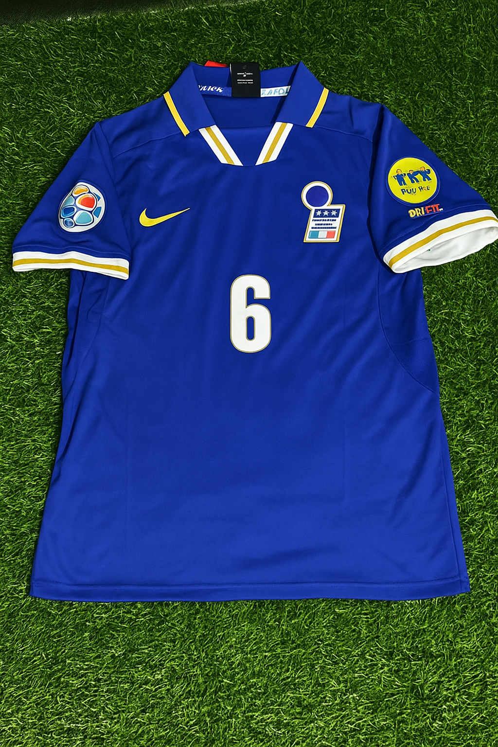 Alessandro Nesta Italy EURO 1996 Blue Retro Soccer Kit Jersey Trikot Maglia Camisate