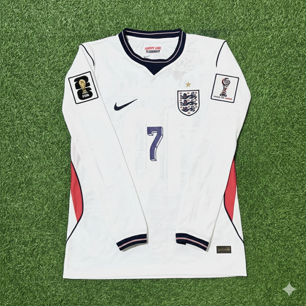 Bukayo Saka 7- England 2026 World Cup Long Sleeve Kit Jersey Trikot Maillot