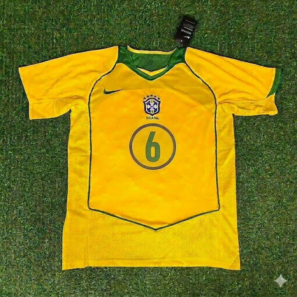 Roberto Carlos 6β Brazil 2004β2006 Retro Kit Jersey β | Trikot | Maillot Soccer Shirt