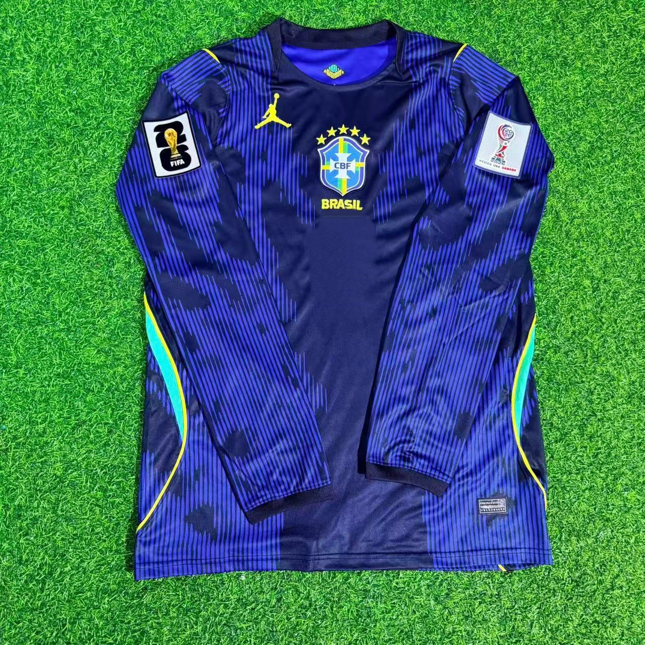 Maillot extérieur bleu à manches longues Coupe du Monde Brésil 2026