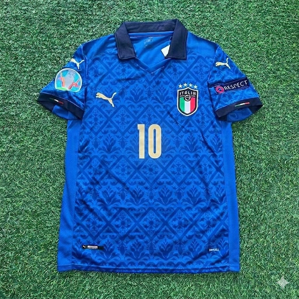 Lorenzo Insigne #10 Italy EURO 2020 Final Retro Soccer Jersey – | Trikot | Maillot Soccer Shirt