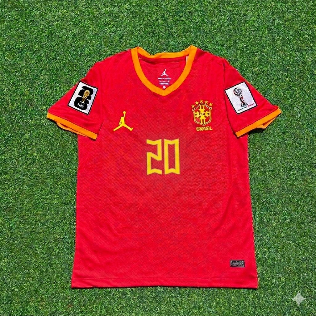 Estêvão Willian 20# Brazil 2026 World Cup Red Away Jersey Trikot
