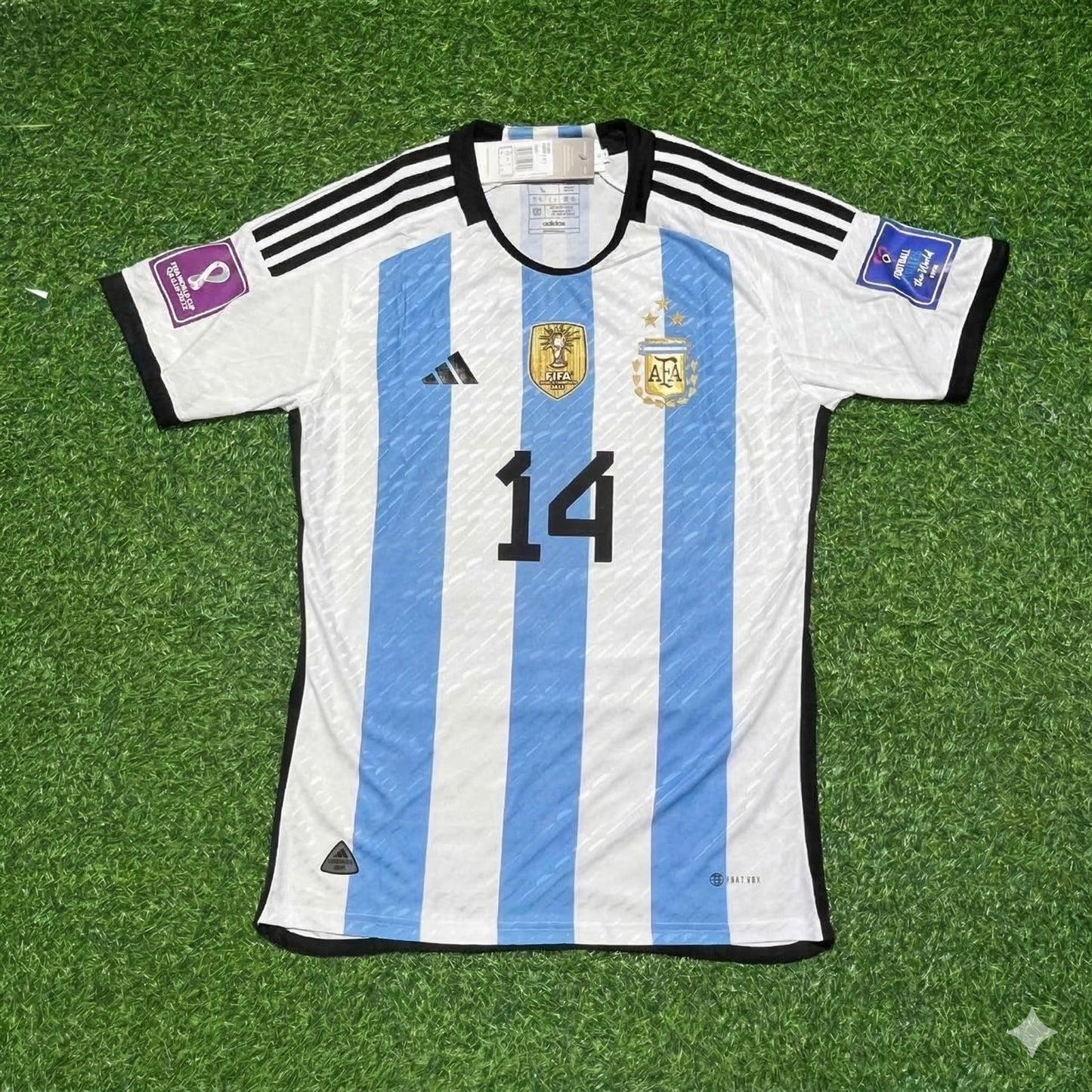 Exequiel Palacios 14- Argentina 2022 Qatar World Cup Champion Home Jersey Maillot Trikot Maglia Soccer Shirt