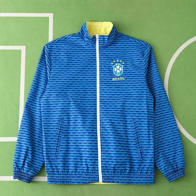 Brazil 2025-26 Both Sides Football Windreaker - Windschutz Coupe-Vent - Football Windjack