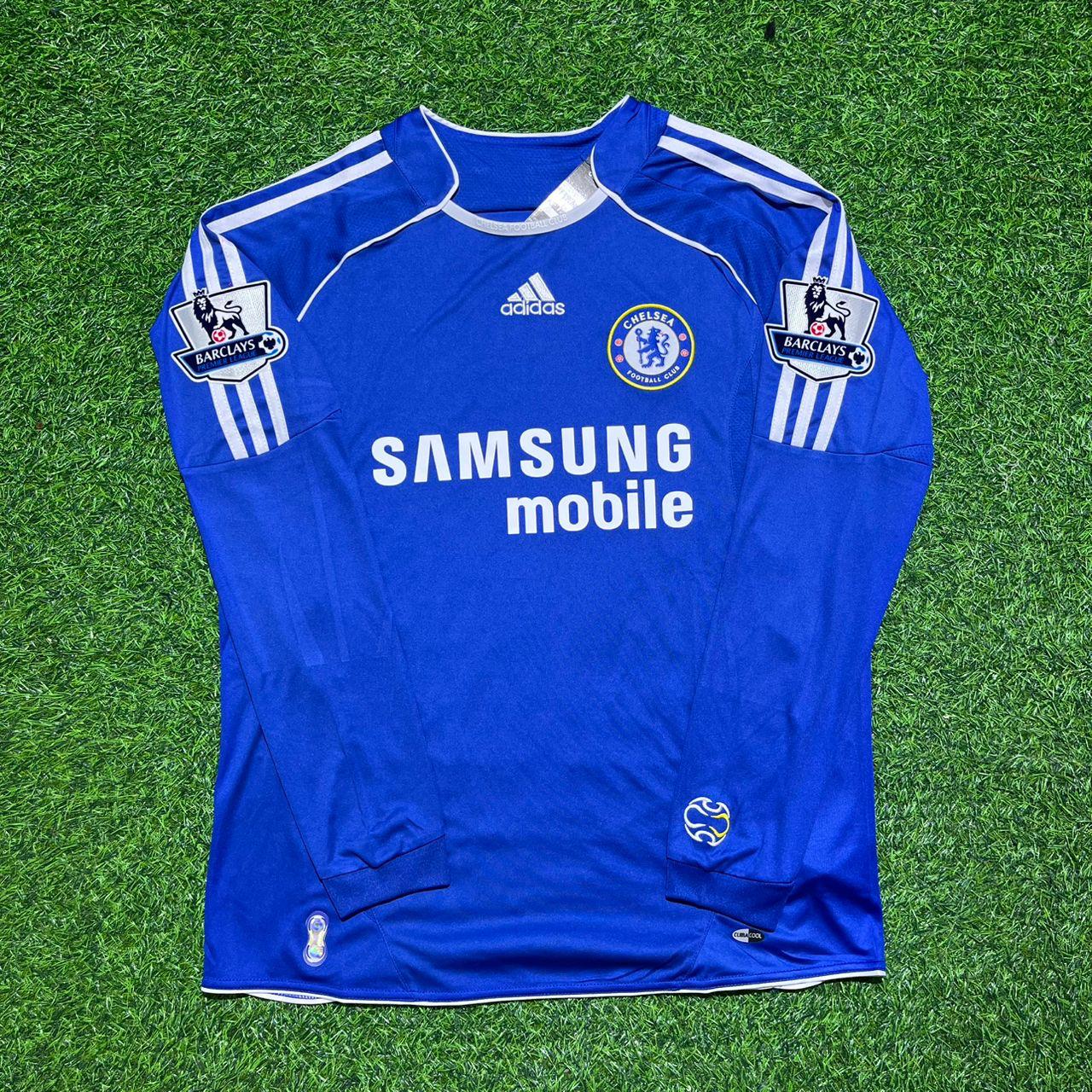 Michael Essien #5 Chelsea 2006-2008 Long Sleeve EPL Patch Football Jersey