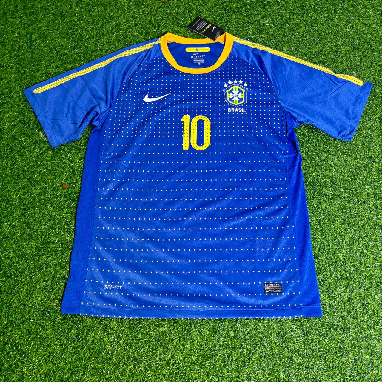 Rivaldo Brazil 2010 World Cup Retro Blue Jersey Trikot