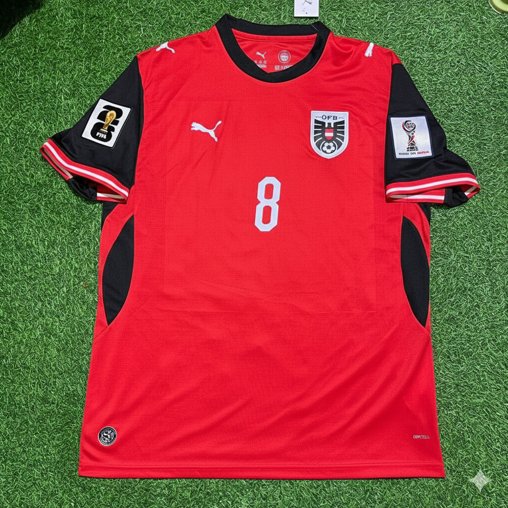 David Alaba 8- Austria 2026 World Cup Kit Jersey Trikot Maillot