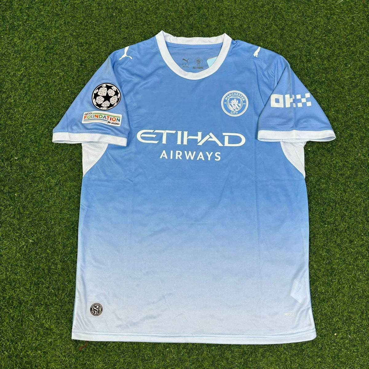 Rayan Cherki #10 Manchester City 2026-27 Home New Season Champions League Patch Jersey Trikot Maillot Soccer Shirt