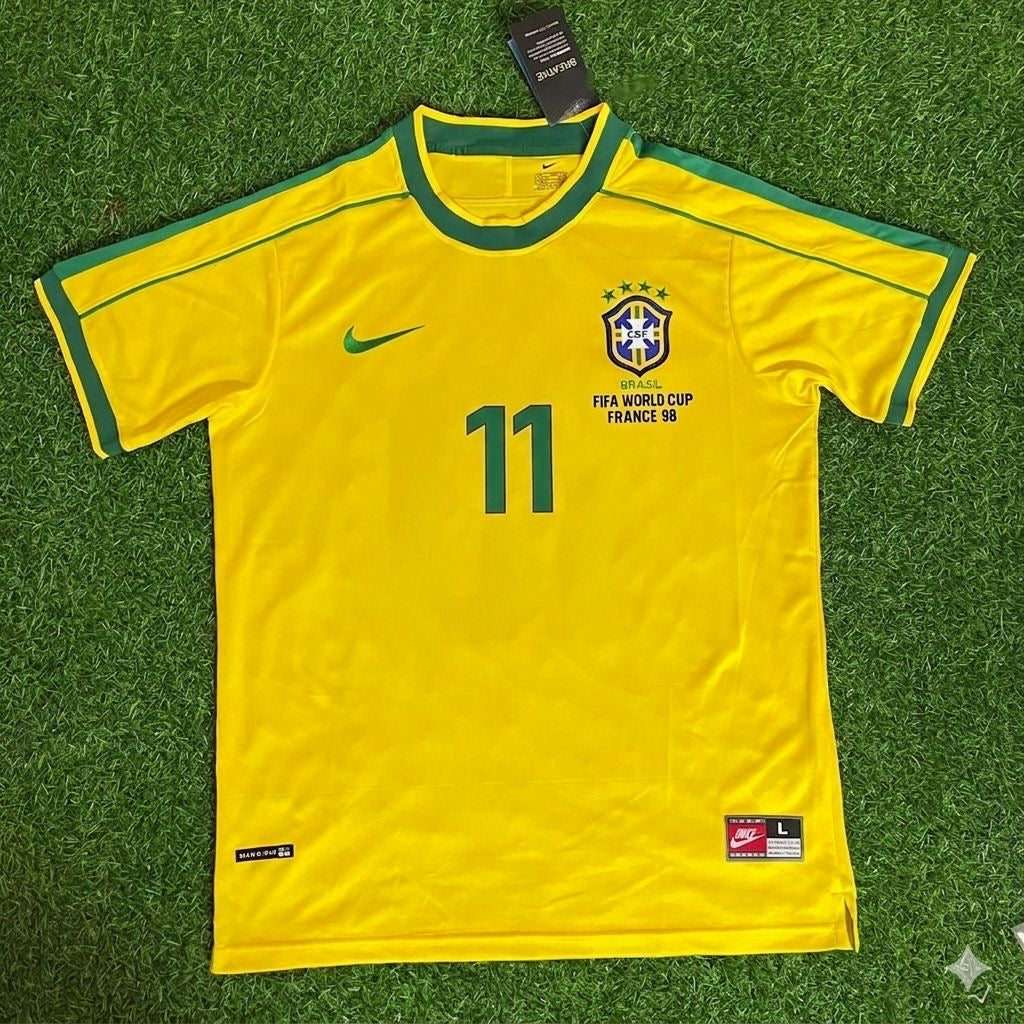 Romário #11 Brazil 1998 World Cup Retro Jersey Soccer Shirt