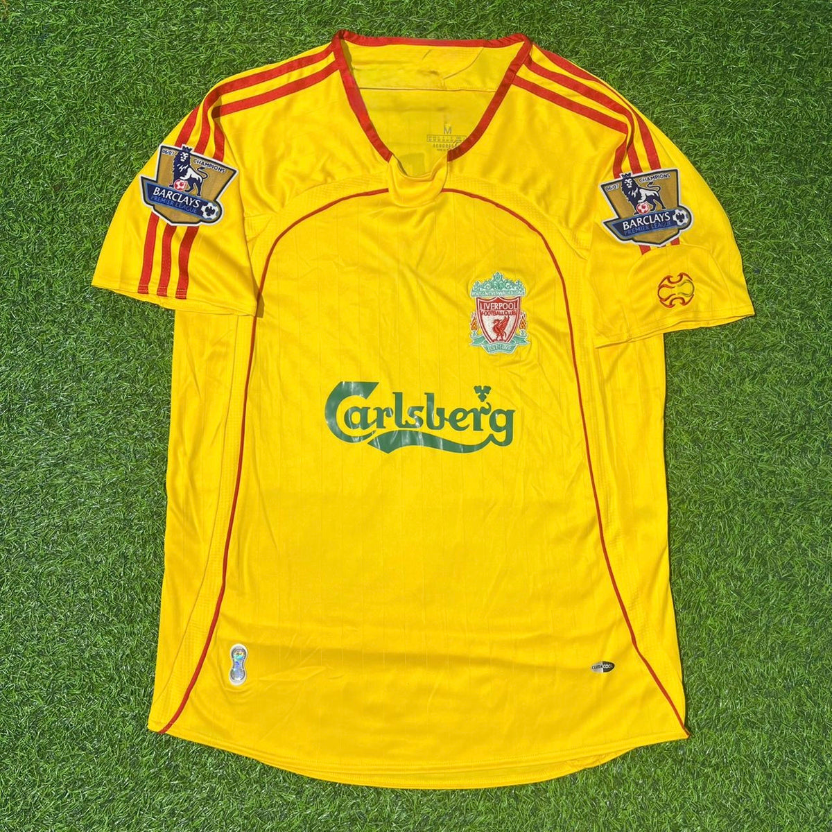 Liverpool FC 2006/2007 Yellow Retro Football Jersey Kit