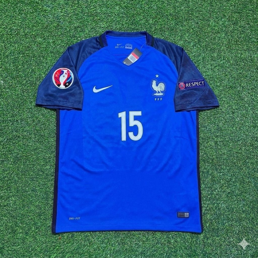 Paul Pogba #15 France Euro 2016 Home Retro Football Jersey