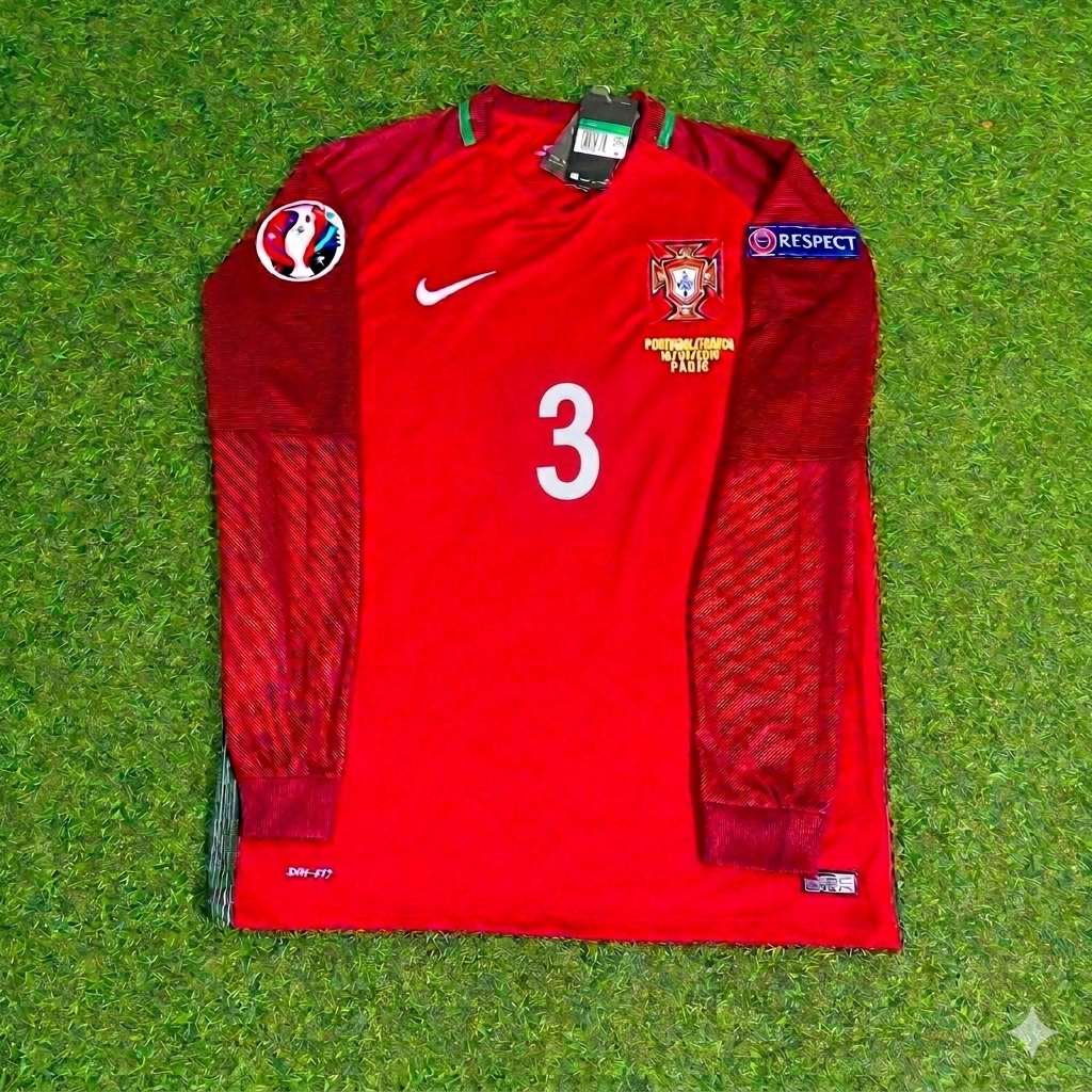 Pepe 3- Portugal EURO 2016 Final Long Sleeve Retro Football Jersey