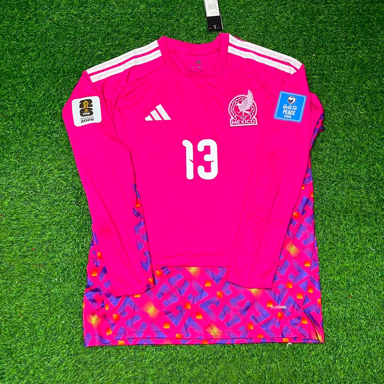 Guillermo Ochoa Mexico Goalkeeper 2026 World Cup Home White Football Long Sleeve Jersey