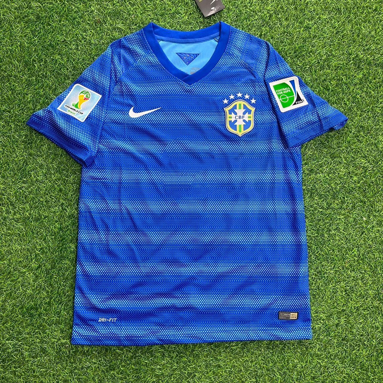 Brazil 2014 World Cup Retro Blue Jersey Trikot