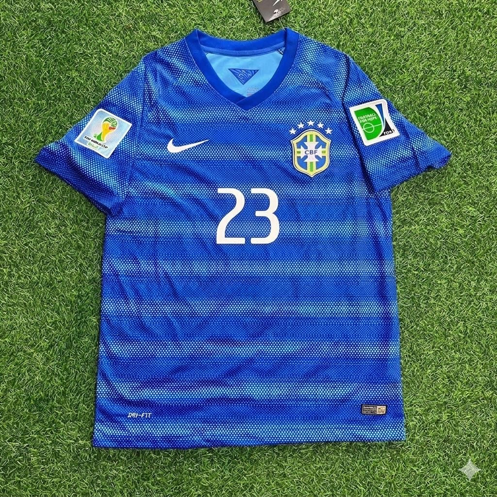 Maicon 23- 2014 World Cup Retro Blue Jersey Trikot