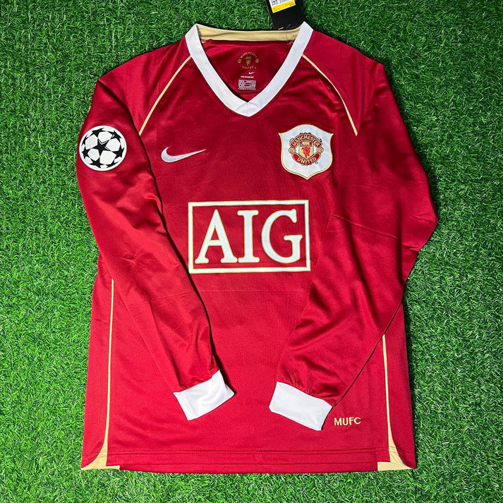Paul Scholes #18 Manchester United 2006 2007 Red Golden Jersey Trikot