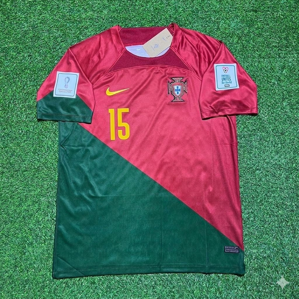 Rafael Leão #15 Portugal 2022 World Cup Home Retro Football Jersey