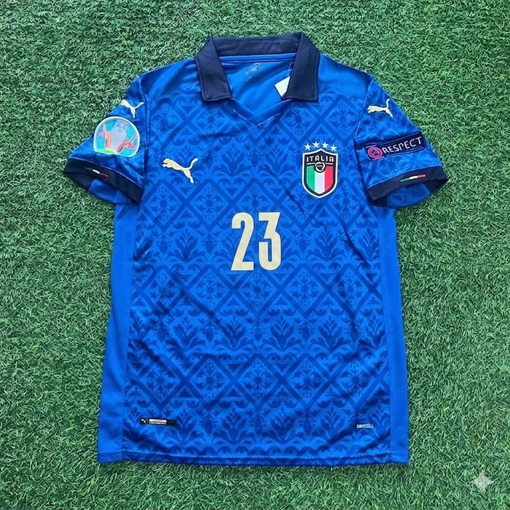 Alessandro Bastoni #23 Italy EURO 2020 Final Retro Soccer Jersey – | Trikot | Maillot Soccer Shirt