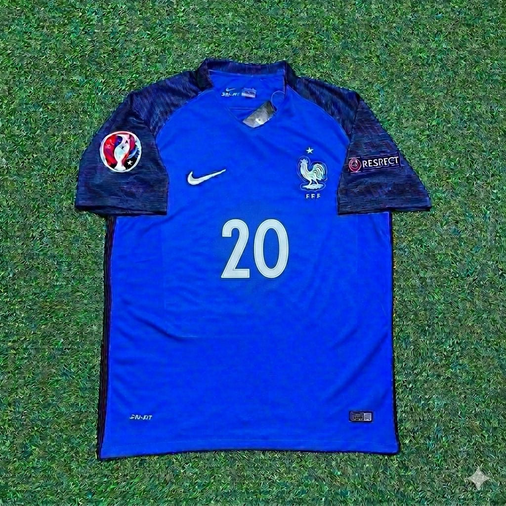 Kingsley Coman #20 France Euro 2016 Home Retro Football Jersey