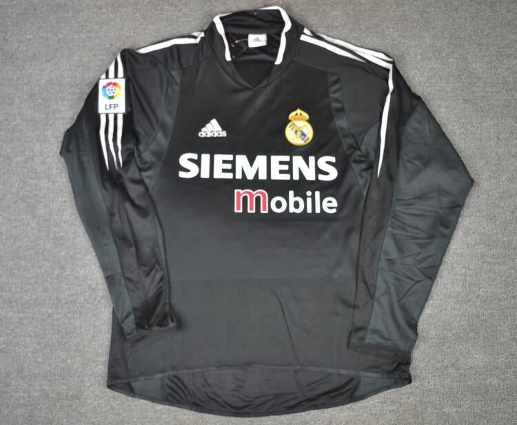 David Beckham #23 Real Madrid 2004-2005 Away Black Long Sleeve Retro Jersey