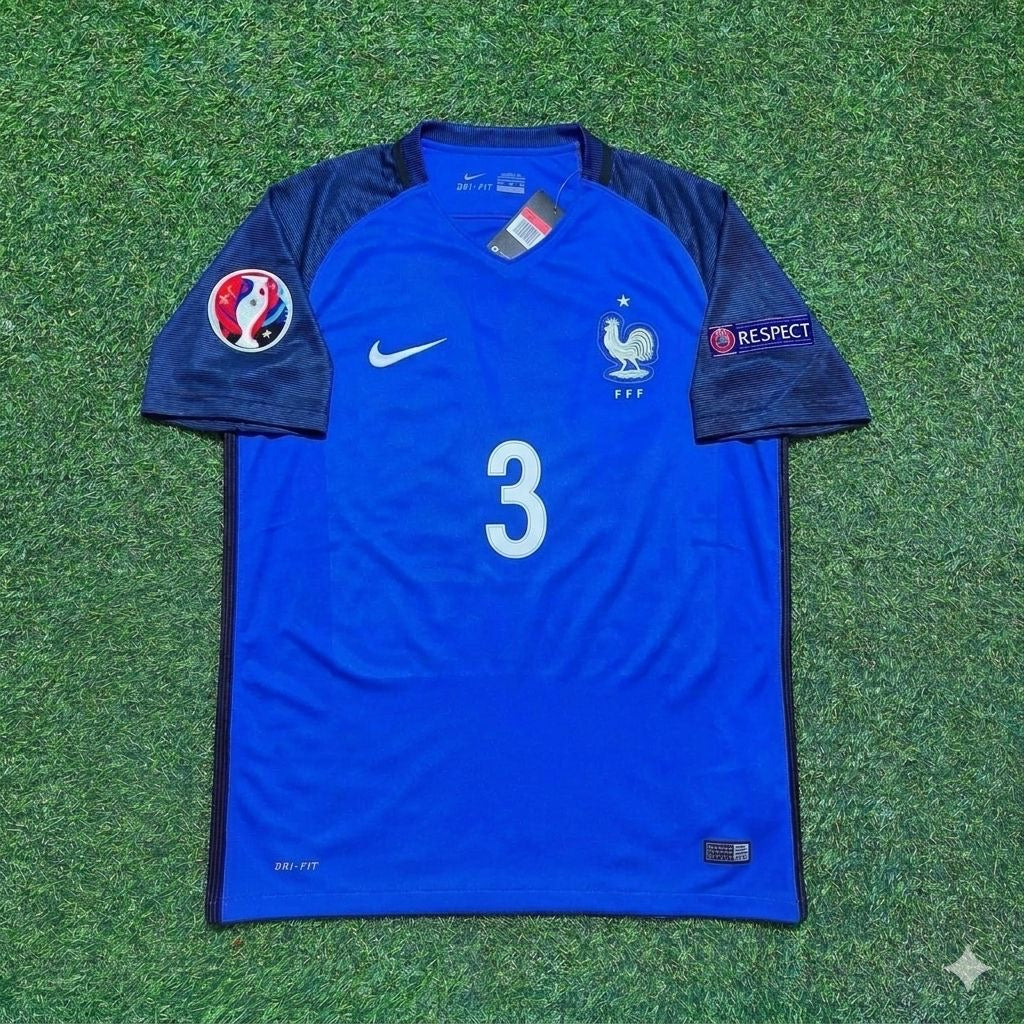 Patrice Evra #3 France Euro 2016 Home Retro Football Jersey