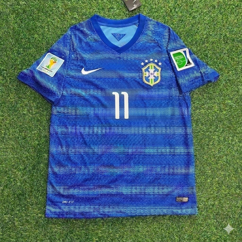 Oscar 11- 2014 World Cup Retro Blue Jersey Trikot