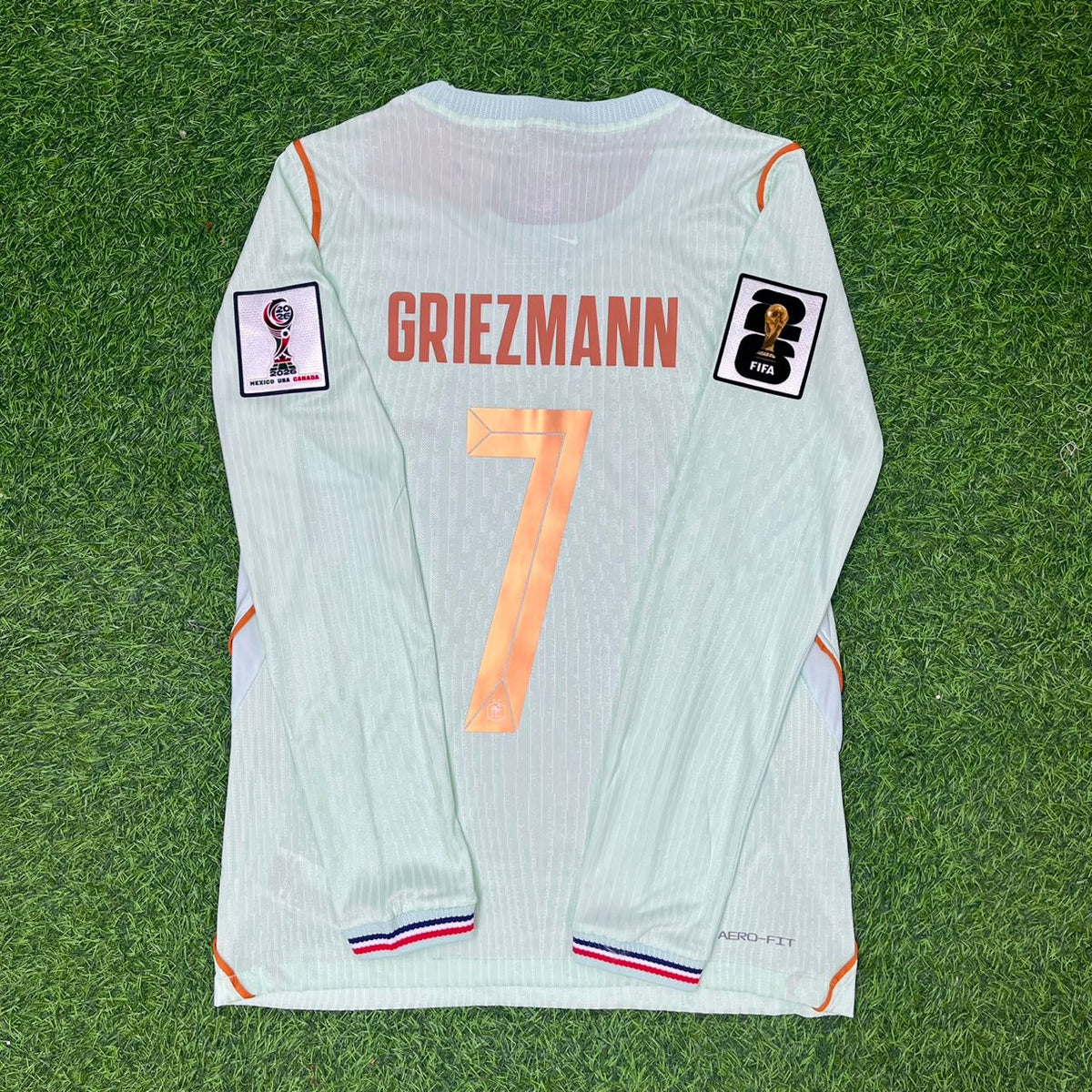 Camiseta de fútbol de manga larga de visitante de Antoine Griezmann para el Mundial de Francia 2026