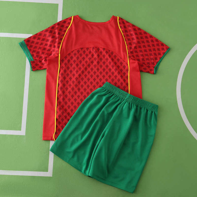 Portugal 2004 Season Home kids Retro Jersey Trikot Soccer Shirt