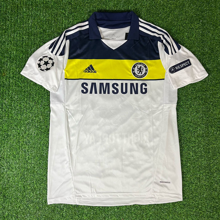 Romelu Lukaku #18 Chelsea 2011 2012 Champions League White Yellow Retro Jersey Trikot